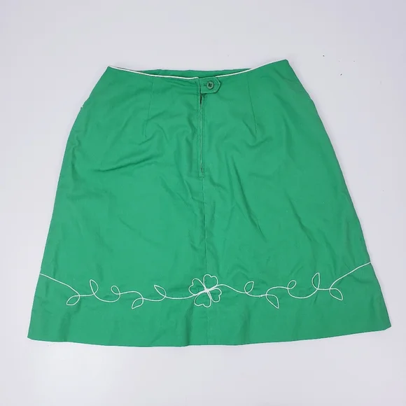 David Smith Green & White Skort Gold Skirt Athletic Wear Women's Size 16 - Picture 2 of 8